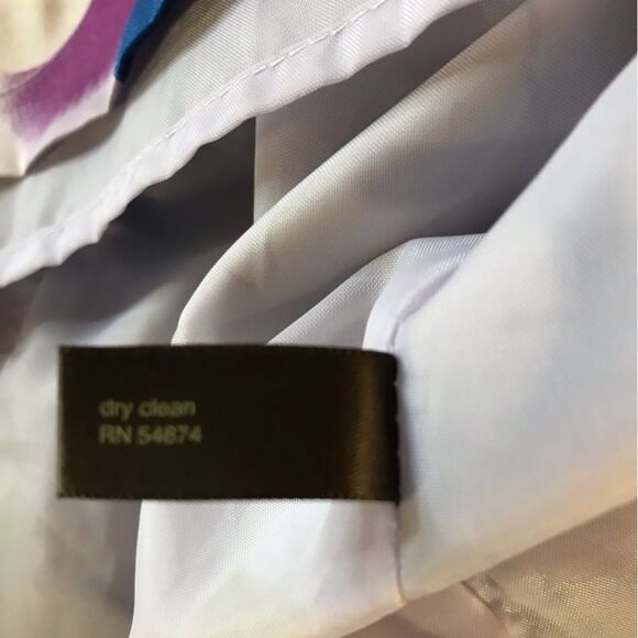 The Limited Gray Purple Navy Ruched Top Strapless Floral Satin Dress Size 2 - Picture 7 of 9